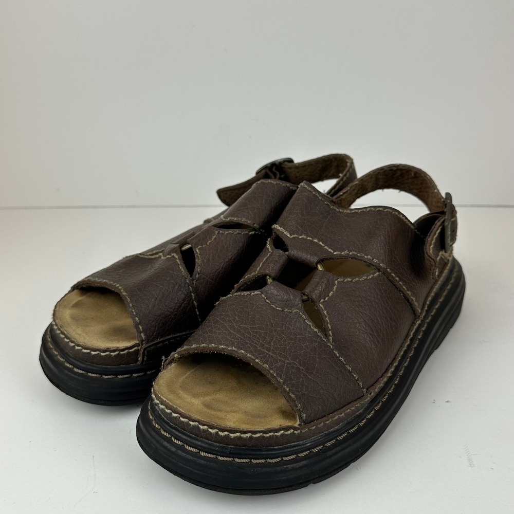 Faded Glory Brown Faux Leather Fisherman Sandals Chunky Y2K 90s Grunge Size 7.5